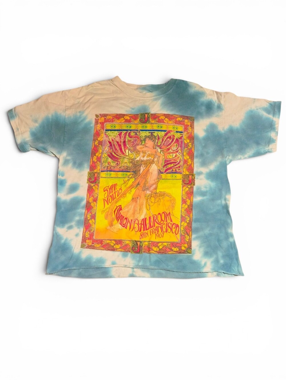 Janis Joplin Tshirt Tie Dye M Avalon Ballroom Neon Band Tee